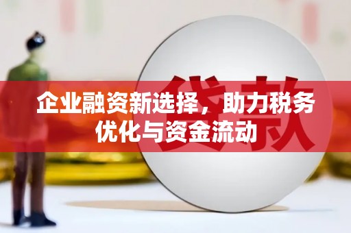 瑞金企业融资新选择，助力税务优化与资金流动