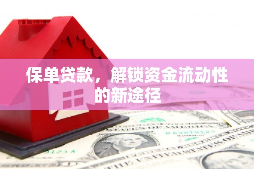 瑞金保单贷款，解锁资金流动性的新途径