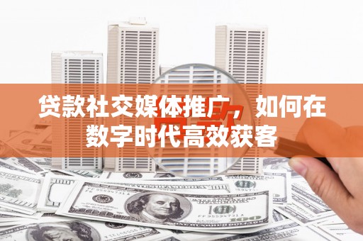 瑞金贷款社交媒体推广，如何在数字时代高效获客