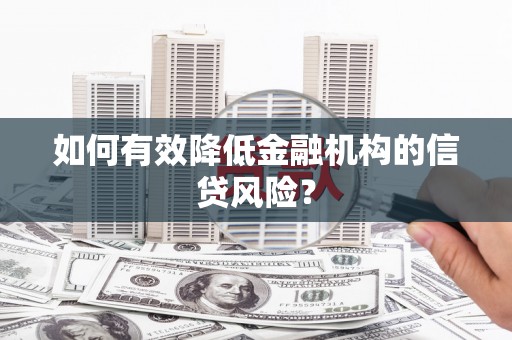 瑞金如何有效降低金融机构的信贷风险？