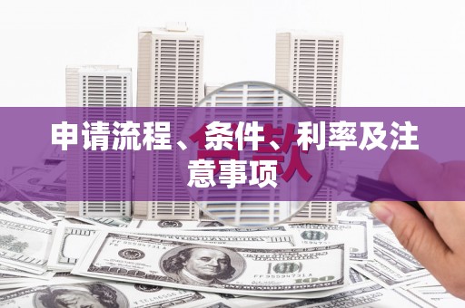 瑞金申请流程、条件、利率及注意事项