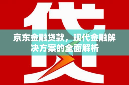 瑞金京东金融贷款，现代金融解决方案的全面解析