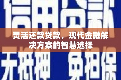 瑞金灵活还款贷款，现代金融解决方案的智慧选择
