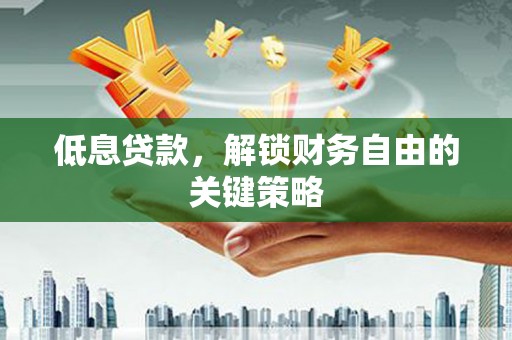 瑞金低息贷款，解锁财务自由的关键策略