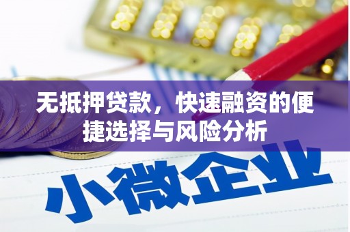 瑞金无抵押贷款，快速融资的便捷选择与风险分析