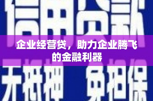 瑞金企业经营贷，助力企业腾飞的金融利器
