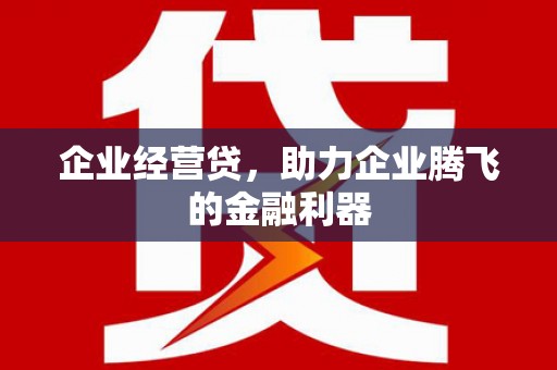 瑞金企业经营贷，助力企业腾飞的金融利器