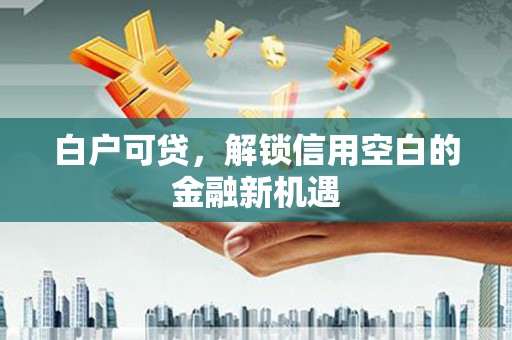 瑞金白户可贷，解锁信用空白的金融新机遇