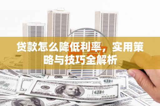 瑞金贷款怎么降低利率，实用策略与技巧全解析