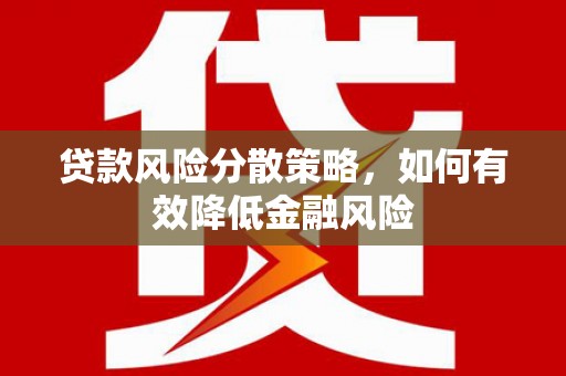瑞金贷款风险分散策略，如何有效降低金融风险