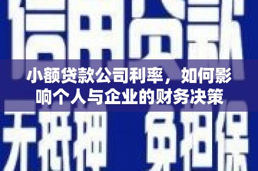 瑞金小额贷款公司利率，如何影响个人与企业的财务决策