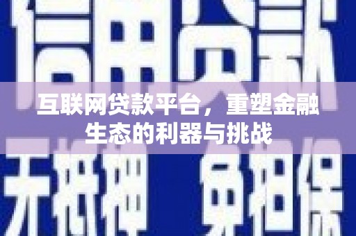 瑞金互联网贷款平台，重塑金融生态的利器与挑战