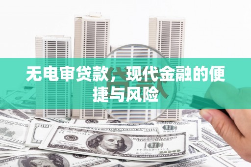 瑞金无电审贷款，现代金融的便捷与风险
