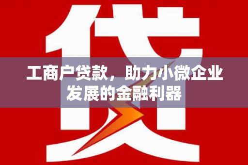 瑞金工商户贷款，助力小微企业发展的金融利器