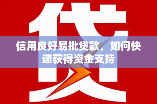 瑞金信用良好易批贷款，如何快速获得资金支持