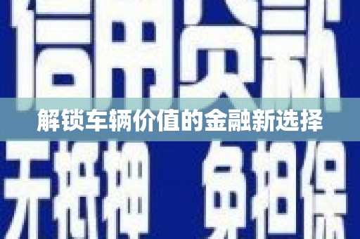 瑞金解锁车辆价值的金融新选择