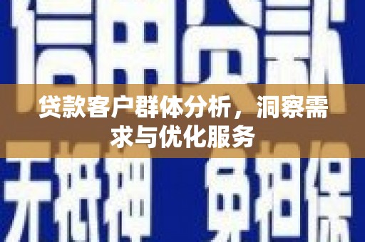 瑞金贷款客户群体分析，洞察需求与优化服务